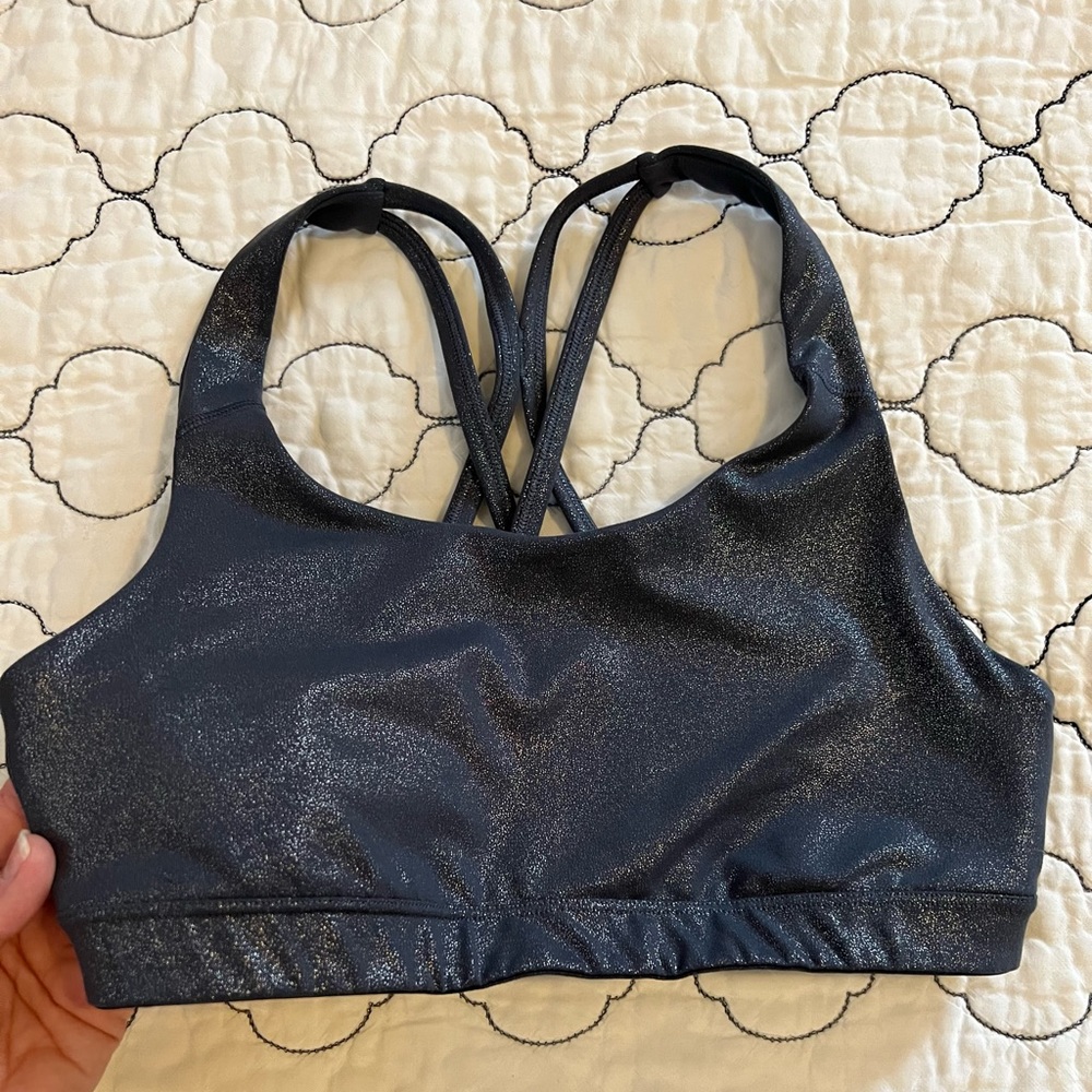 Grey Sparkle Sports Bra